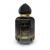 Zwart en goud parfumfles van El-Nabil Parfum Royal Gold, exclusief parfum, verfijning belichaamt